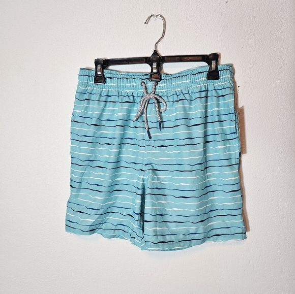 Rainforest Blue Striped Swim Trunks Men's Size Small NWT - Picture 2 of 10